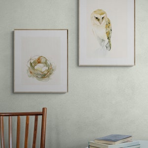 Barn Owl Watercolor Print Bird Wall Art, Gift for Owl Lover image 7