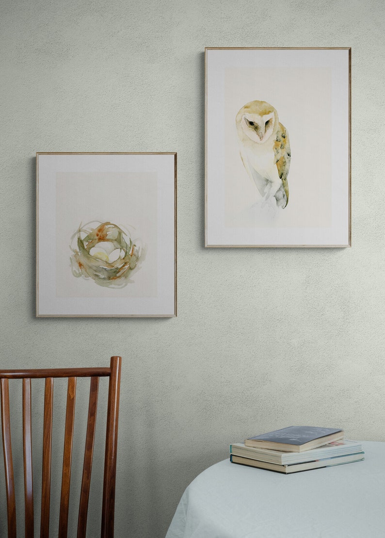 Barn Owl Watercolor Print Bird Wall Art, Gift for Owl Lover image 7