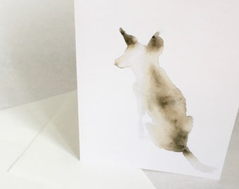 Dog Animal Art Card Watercolor Greeting Card