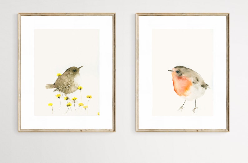 Red Robin Bird Watercolor Art Print image 6