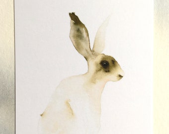 Easter Postcard, Postcard Hare, Set of Poscards, Spring Watercolor