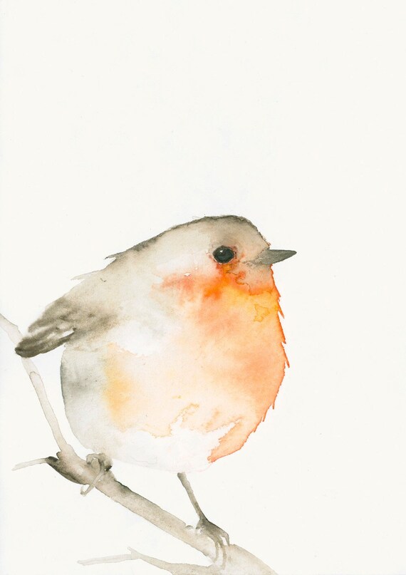 Bird Art Card Robin Blank Greeting Card