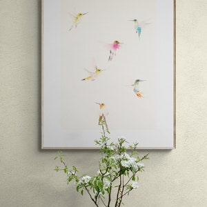 Hummingbirds Watercolor Art Print - Humming Bird Wall Art