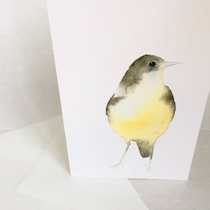 Bird Art Card Blank Greeting Card Yellow Bird image 1