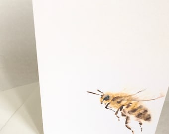 Bee Watercolor Art Card Blank Greeting Card