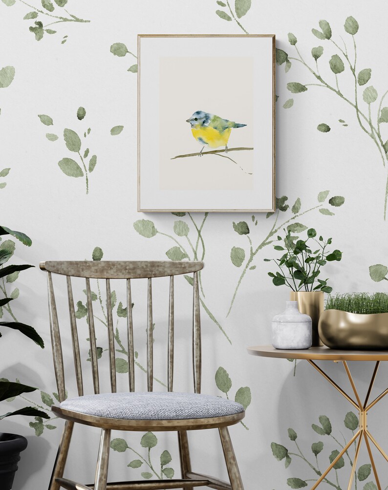 Bird Watercolor Art Print Blue Tit Garden Bird Wall Decor image 7