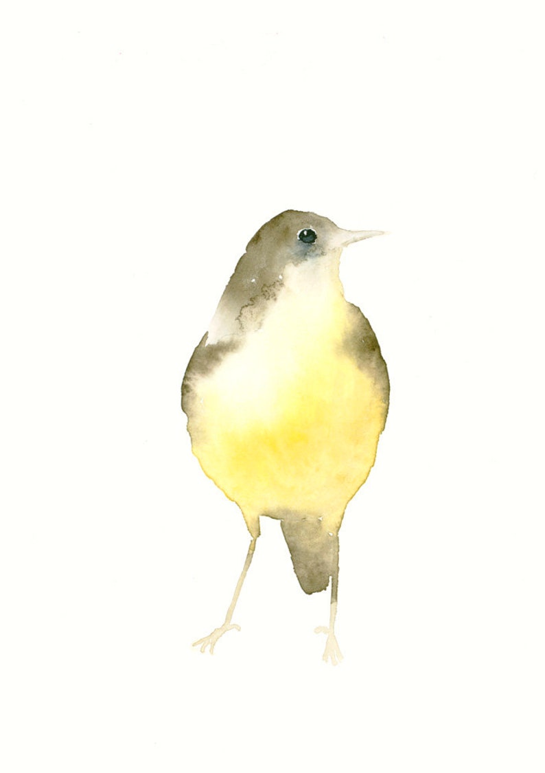 Bird Art Card Blank Greeting Card Yellow Bird image 2