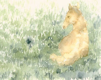 Little Horse Watercolor Art Print - Horse Wall Decor, Horse Gifts