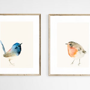 Red Robin Bird Watercolor Art Print image 7