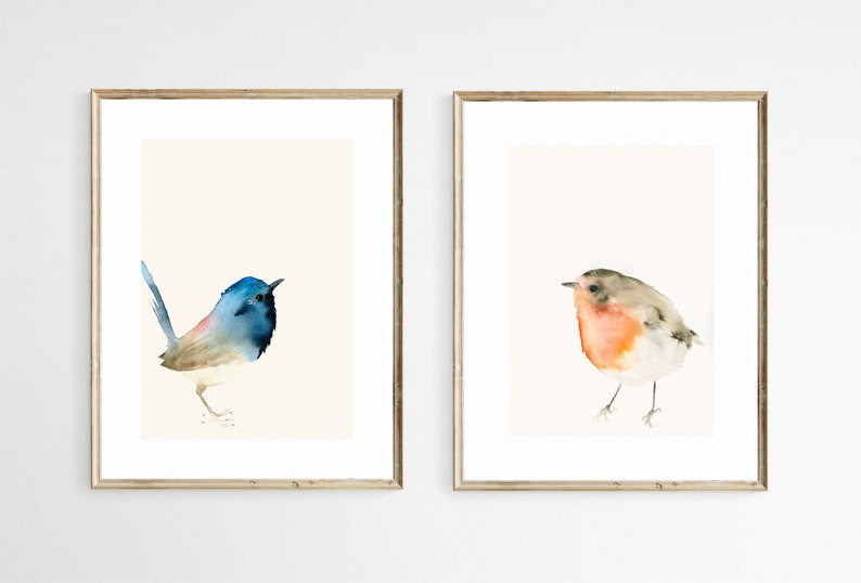 Red Robin Bird Watercolor Art Print image 7