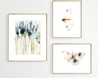 White Moth Aquarelle Art Print - Décoration murale papillon, Cadeau nature