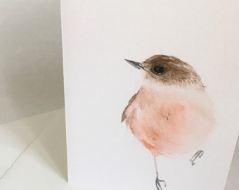Bird Art Card Blank Greeting Card Rosecoloured Bird