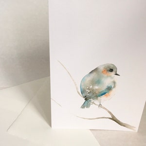 Blanko Kunst Grußkarte Blaues Vögelchen