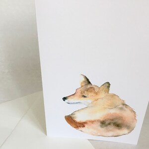 Fox Watercolor Art Card Blank Greeting Card
