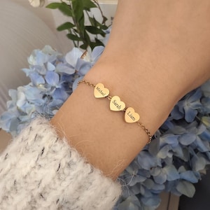 Personalized Initial Heart Bracelet: Engraved Charm, Minimalist Copper Jewelry