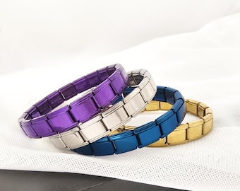 Pulsera italiana personalizada - Colgantes italianos en blanco personalizados - Pulsera vintage de la amistad - Pulseras italianas hechas a mano para mujer
