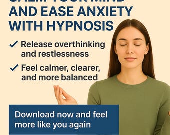 Audio MP3 de hipnosis para aliviar la ansiedad / Autohipnosis guiada para una mente tranquila, alivio del estrés y relajación