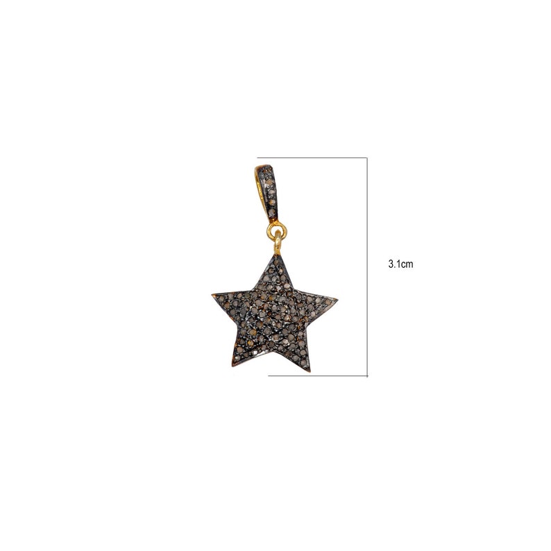 Star Shaped Pave Diamond Pendant Made In 925 Sterling Silver DP1032