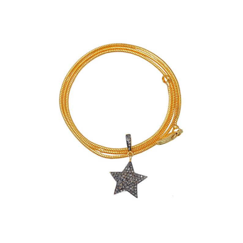 Star Shaped Pave Diamond Pendant Made In 925 Sterling Silver DP1032