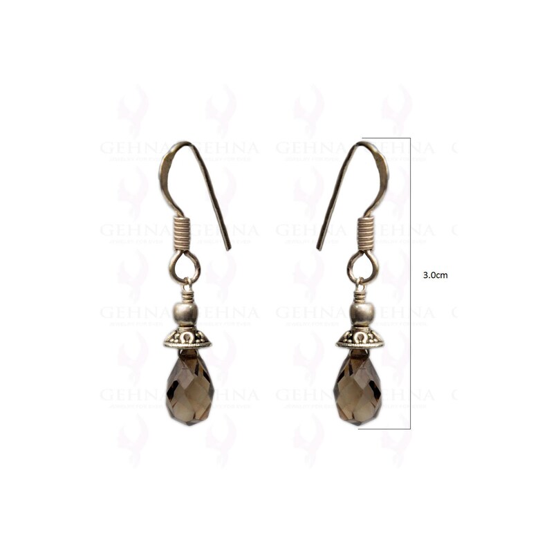 SMOKEY TOPAZ GEMSTONE FACETED DROPS EARRINGS MADE IN .925 STERLING SILVER ES1171 SMOKEY TOPAZ GEMSTONE FACETED DROPS EARRINGS MADE IN .925 STERLING SILVER ES1171