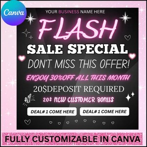 Flyer, Sale Flyer, FLASH SALE, Hair Nail Bundles Flyer, Stylist, Fashion