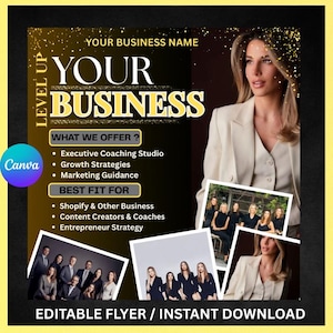 Business Coach Flyer, Coaching Business Flyer, Consultation Flyer, Entrepreneur Flyer,Workshop Flyer, Business Workshop Flyer,Canva Editable