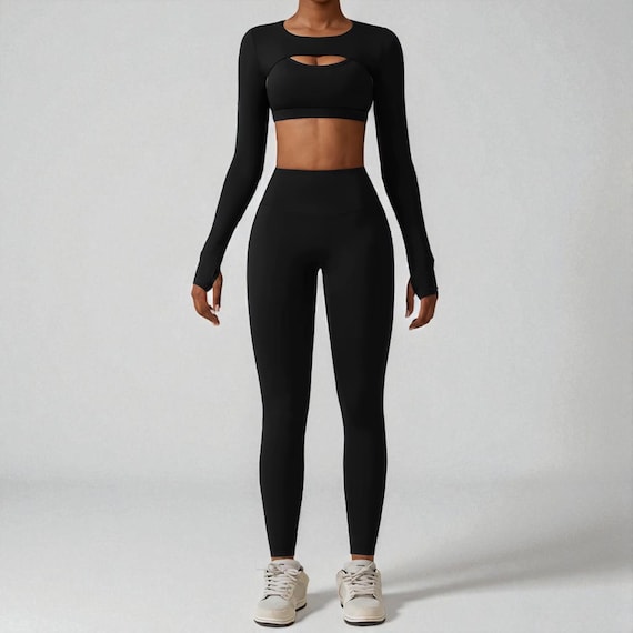 JOYMODE Trainingsets voor dames, 2-delige naadloze legging met hoge