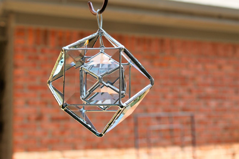 Stained Glass Beveled Suncatcher Double Hanging Orb. 12 Etsy
