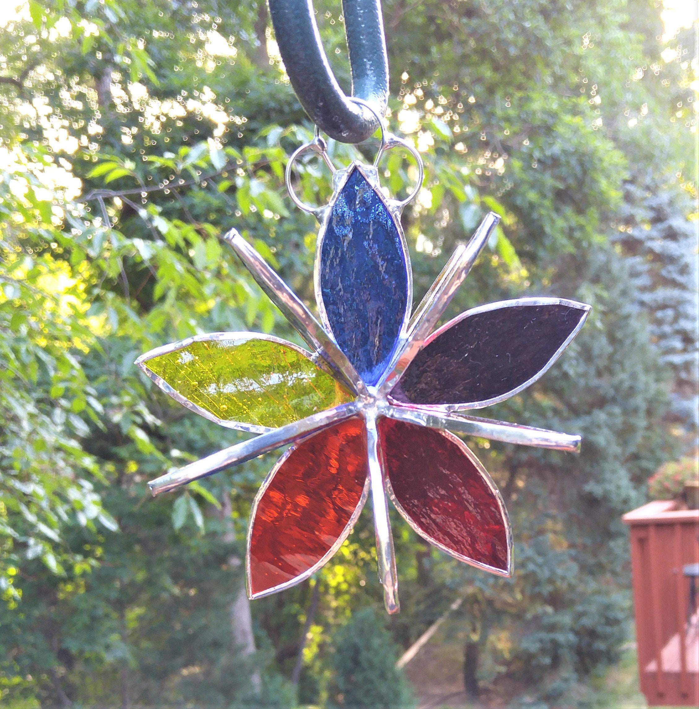 Stained glass flower garden art home decor yard decoration sun Etsy