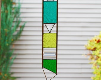 Stained Glass Suncatcher with bevels and faceted crystals. Brass framed. Gift for Rainbow lovers! Ready to hang, hardware included.