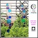 The Original Circle Glass Garden Decor©. Aqua, purple and blue. Tall metal sculpture garden art stake. Best gardening gift idea. 