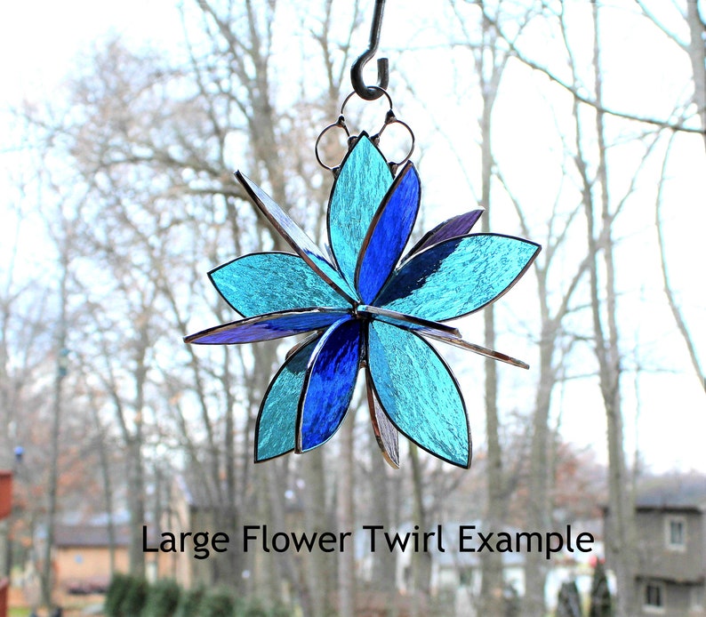 Stained glass flower garden art home decor yard decoration sun catcher glass sculpture gift for her housewarming gift wedding gift
