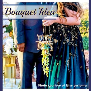 Moravian Star Wedding Bouquet: Faceted Glass Starry Night Decor