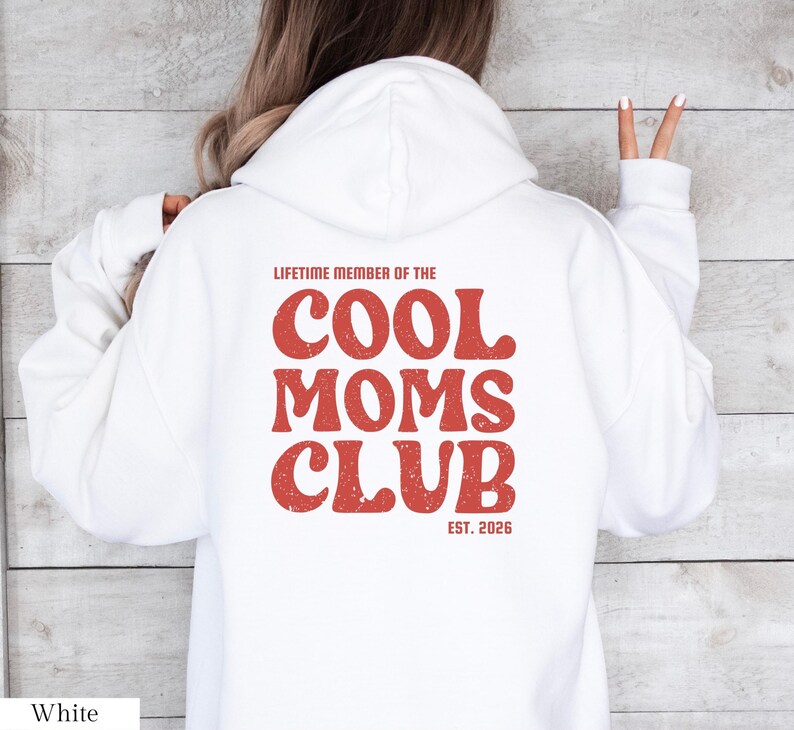 Personalisierter Cool Moms Club Hoodie, Geschenk Muttertag, Babyparty Shirt, Mama Sweatshirt, Geschenk zur Geburt, Muttertagsgeschenk image 3