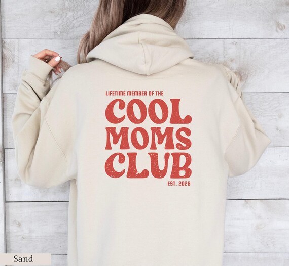 Personalisierter Cool Moms Club Hoodie, Geschenk Muttertag, Babyparty Shirt, Mama Sweatshirt, Geschenk zur Geburt, Muttertagsgeschenk