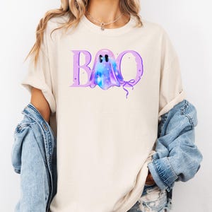 Shimmering Ghost Comfort Colors Shirt, Iridescent Ghost Tee, Cute Ghost Boo Outfit, Glitter Ghost T-Shirt, Spooky Season Halloween Shirt