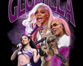 GLORILLA T Shirt Design. PNG Digital 4500x5100 px. Retro, 90s Vintage,. Instant Download And Ready To Print.
