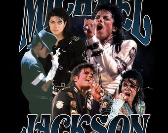 MICHAEL JACKSON T Shirt Design. PNG Digital 4500x5100 px. Retro, 90s Vintage,. Instant Download And Ready To Print.