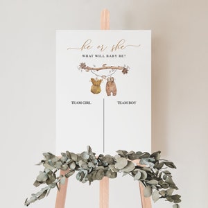 Rustic He or She Voting Board: Gender Reveal Party (Instant Download)