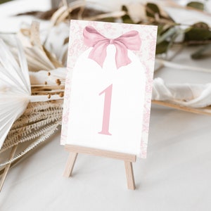 Carte de numéro de Table élégante toile florale rose, numéro de Table d'événement d'inspiration vintage, shower de mariage, décoration de Table de baby shower