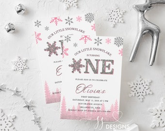 snowflake invitation etsy