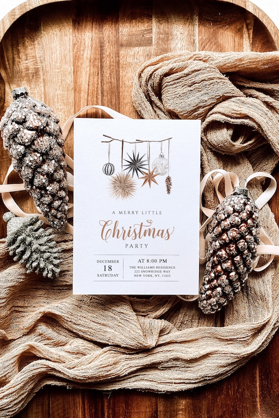 Festive Christmas Party Invite Template: Modern Yuletide Design (Digital Download)