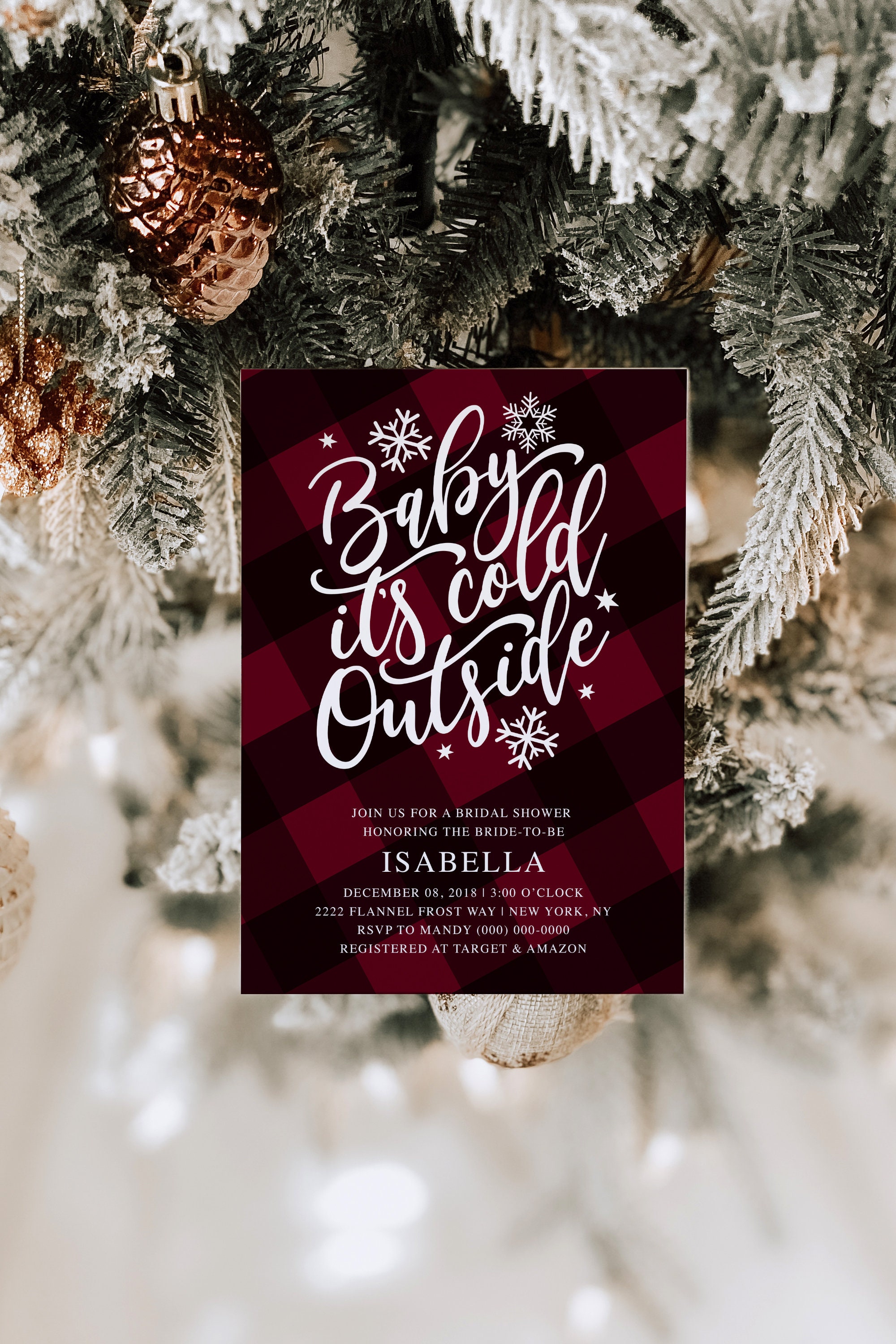 Buffalo Plaid Baby It's Cold Outside Bridal Shower - Etsy