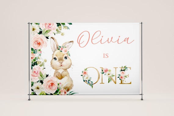 Bunny Birthday Backdrop You Print Some Bunny is One Party | Etsy