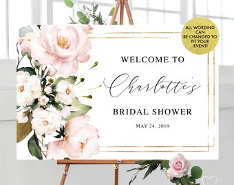 Brunch With The Bridesmaids Party Sign Blush Gray and White Modern Simple Elegant Sign Printable Digital Download 1AB