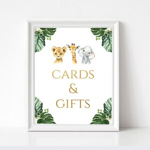 Safari-babyshowerkaarten en cadeaubord - direct downloaden