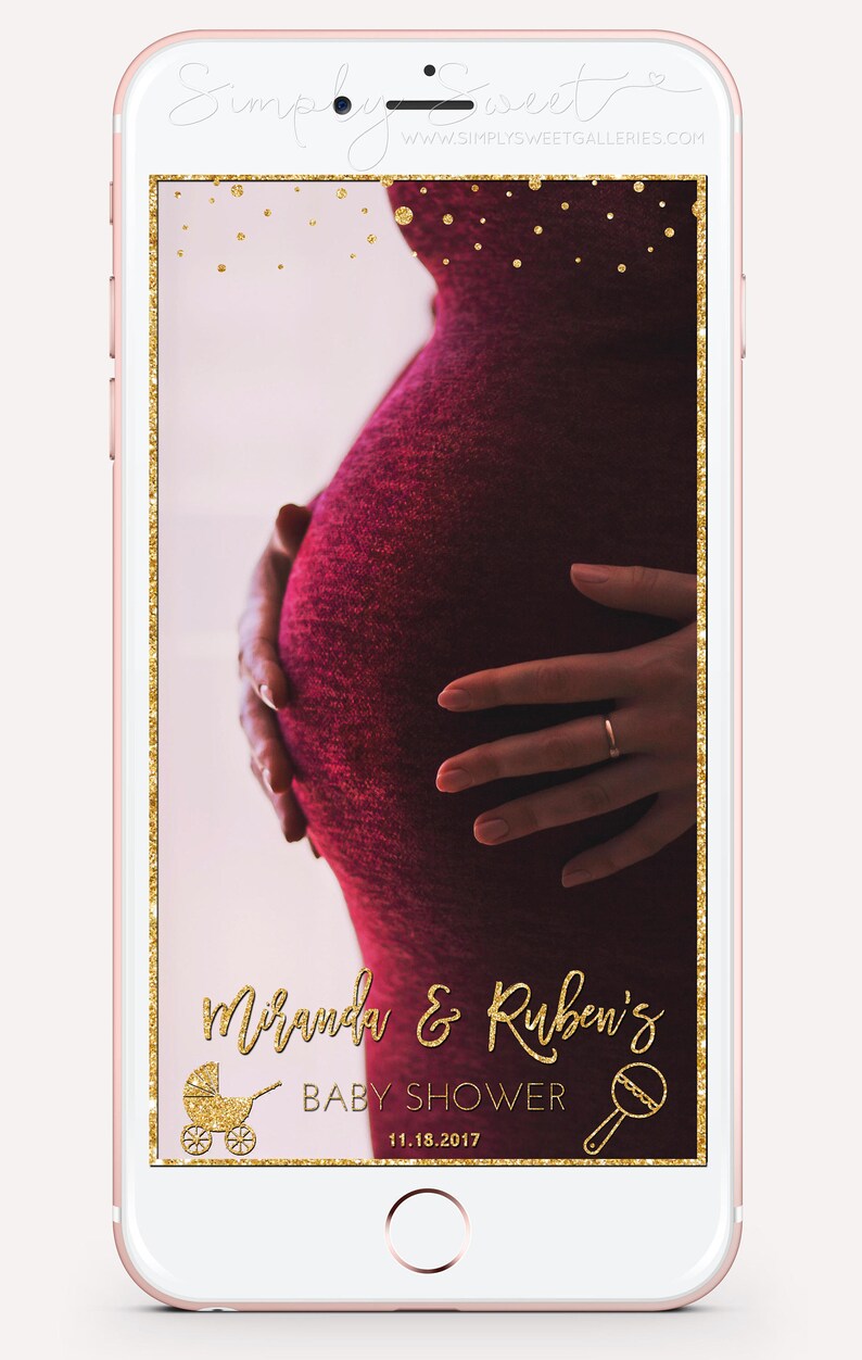 Baby Shower Filter Snap Geofilter Gold Image 0