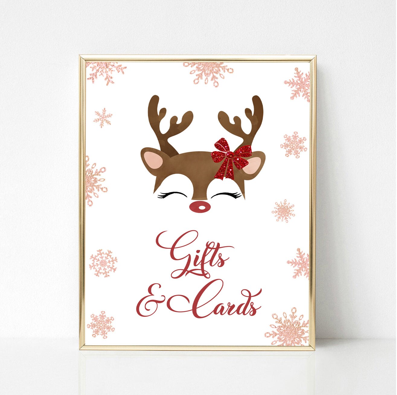 トナカイの1歳の誕生日パーティー用サインセット（デジタル