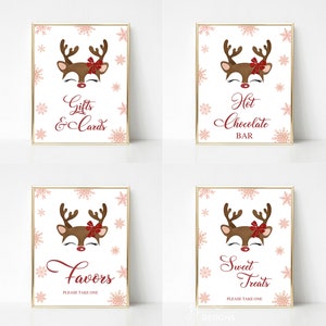 Party Schilder Bundle, Rentier Party Schilder, Geburtstagsdeko, Reh Deko, erster Geburtstag Deko, Geschenkkarten, Süßigkeiten, Gefälligkeiten