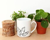 Musa mug - Banana leaves handpainted coffee cup
